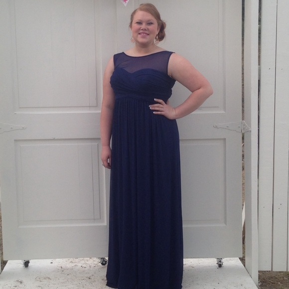 David’s Bridal Mesh Dress with Illusion Neckline - Picture 2 of 4